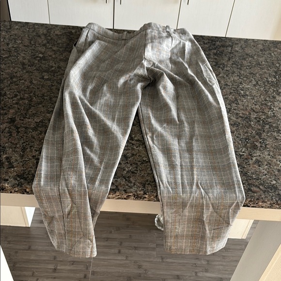 Topshop petite 4P Gray Plaid Pants tartan trousers - Picture 6 of 11